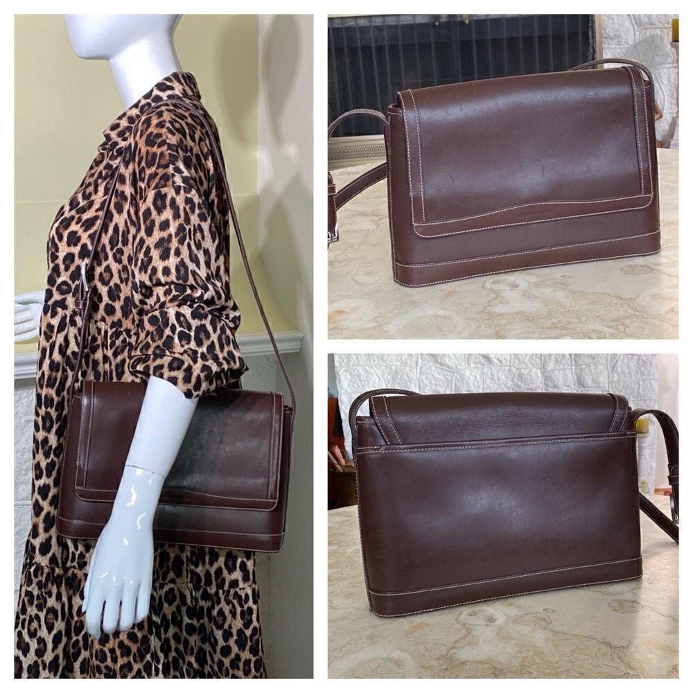 Jones New York Leather Box Shoulder Bag